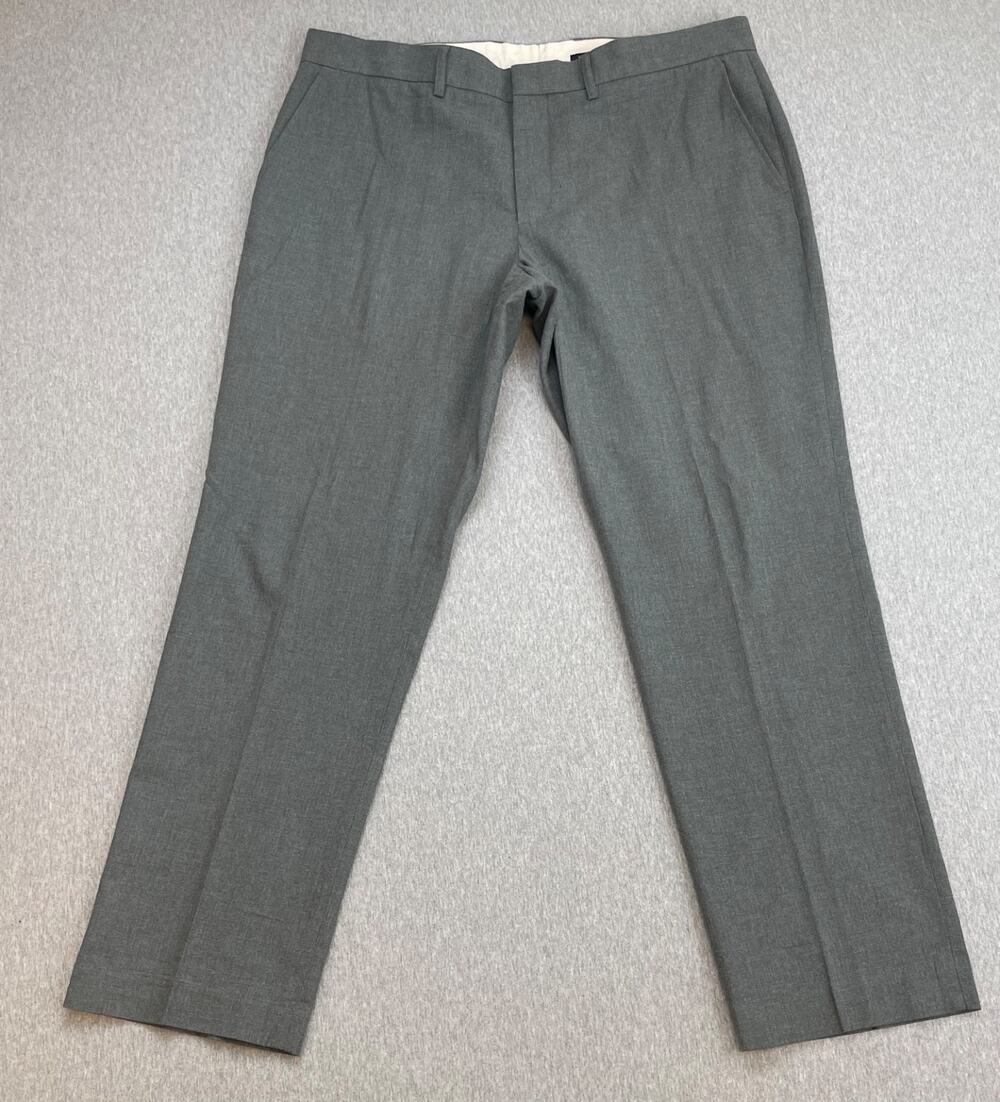 J Crew Pants Mens 36 x 30 Gray 100% cotton Flat Front Thompson Tapered
